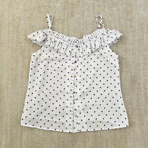 Love Republic Summer Ruffle Work Dot Blouse Top